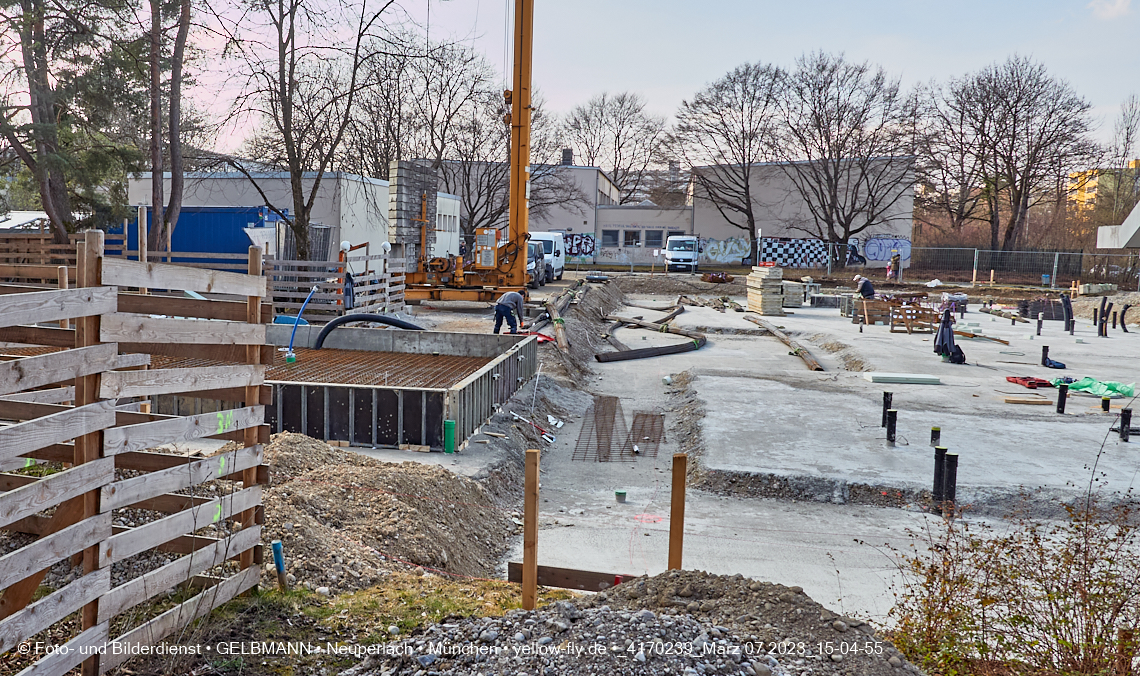 07.03.2023 - Baustelle an der Quiddestraße Haus für Kinder in Neuperlach